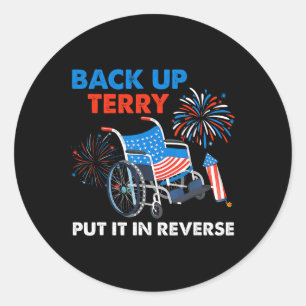 Pegatina Redonda Terry Da La Reversa Cuartelazo Divertido 4 De Juli