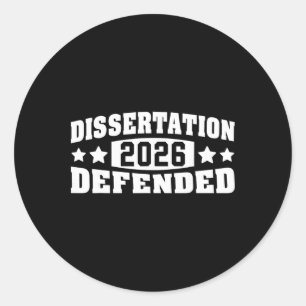 Pegatina Redonda Tesis Defendida 2026 Doctorado Phd Edd Graduado
