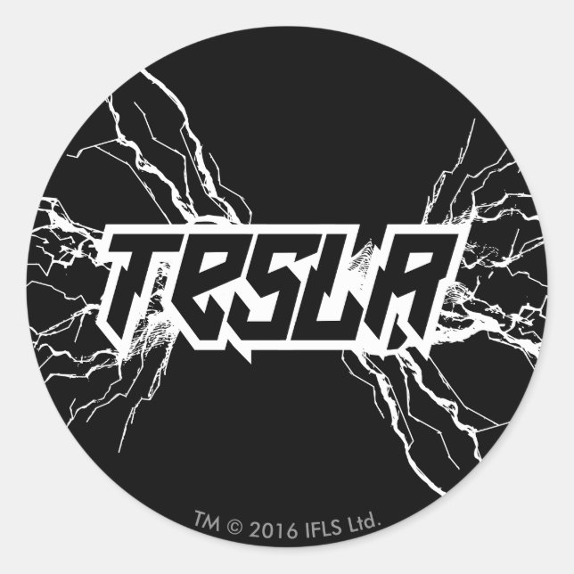 Pegatina Redonda Tesla (Anverso)