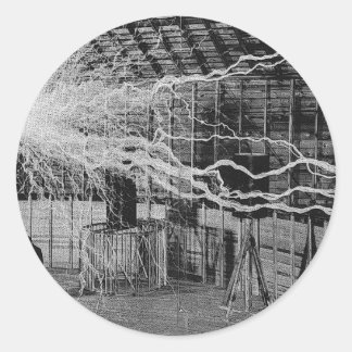 Pegatina Redonda tesla