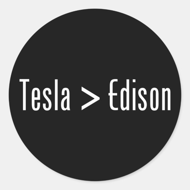 Pegatina Redonda Tesla > Edison (Anverso)