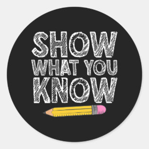 Pegatina Redonda Test Day Art Para Hombres Mujeres Enseñanza Prueba