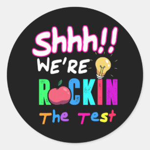 Pegatina Redonda Test Day Rock El Estudiante Ensayo Rainbow