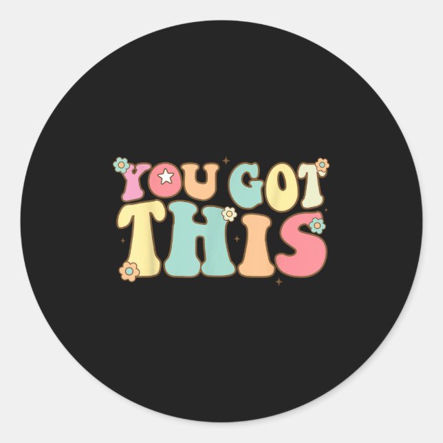 Pegatina Redonda Test Day Teacher Shirt Motivational Testing Day St (Anverso)