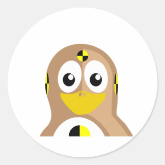 Pegatina Redonda Test de choque Pingüino