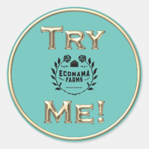 Pegatina Redonda Test Me Logo Gold Product Tester Ejemplo Contenedo