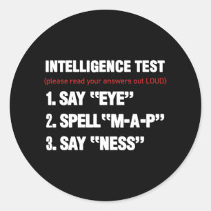 Pegatina Redonda Test Say Eye M A P Ness Funny Dad Day