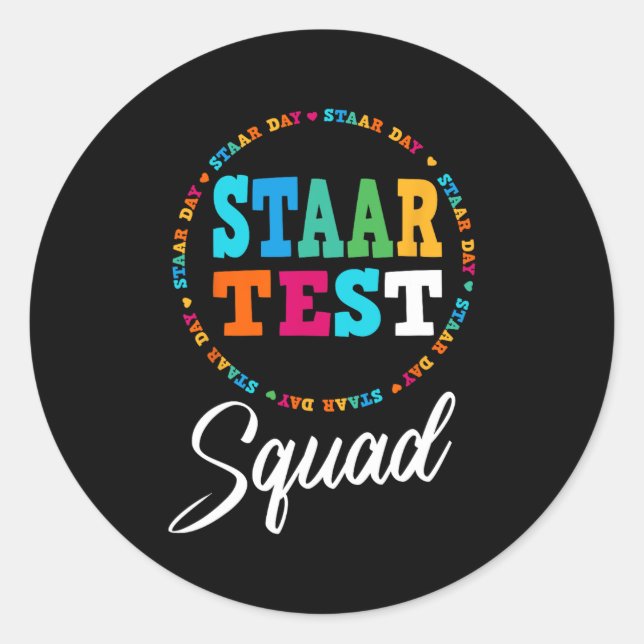 Pegatina Redonda Test Squad Elemental Teacher Test Day Test Ide (Anverso)