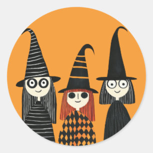 Pegatina Redonda Testigos personalizados adoraban Halloween