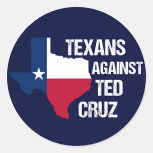 Pegatina Redonda Texanos contra Ted Cruz