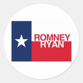 Pegatina Redonda TEXANOS PARA ROMNEY RYAN.png