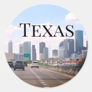 Pegatina Redonda Texas