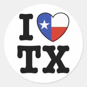 Pegatina Redonda Texas
