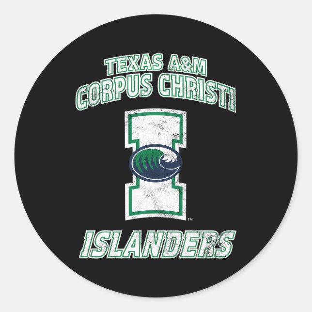 Pegatina Redonda Texas Am-Corpus Christi Tamucc Islanders Large (Anverso)