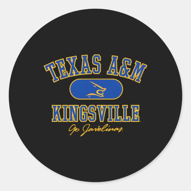 Pegatina Redonda Texas Am Kingsville Javelinas Varsity (Anverso)
