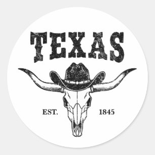 Pegatina Redonda Texas Antiguo