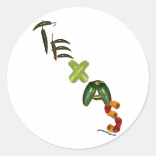 Pegatina Redonda Texas Chili Peppers