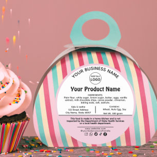 Pegatina Redonda Texas Cottage Law Food label con ayuda social