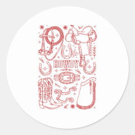 Pegatina Redonda Texas Cowboy Pack