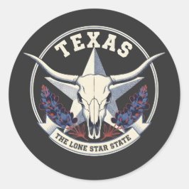 Pegatina Redonda Texas: El Estado de la Estrella Solitaria