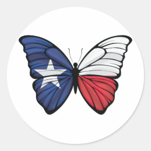 Pegatina Redonda Texas Hypolimnas Butterfly Classic Round Sti