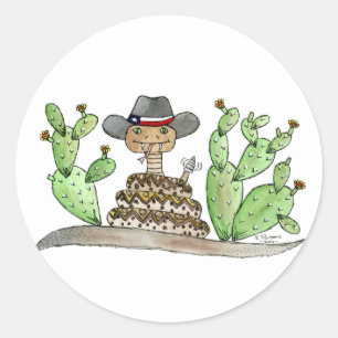 Pegatina Redonda Texas Rattlesnake
