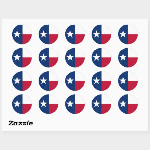 Pegatina Redonda Texas State Flag USA
