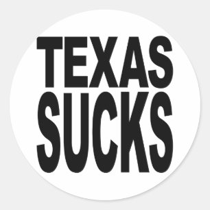 Pegatina Redonda Texas Sucks
