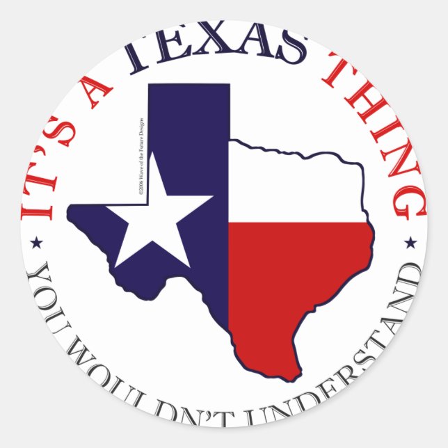 Pegatina Redonda Texas Thing (Anverso)