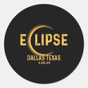 Pegatina Redonda Texas Tx Tee Total Eclipse Solar Fiesta 2024 Total