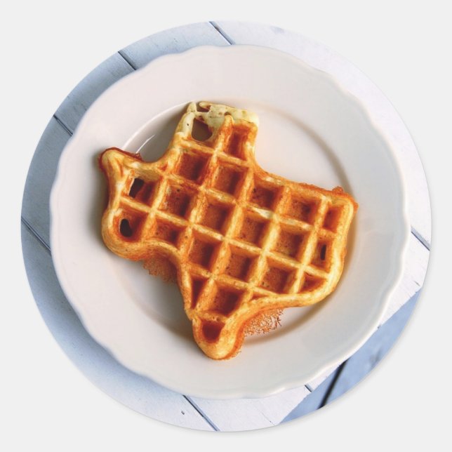Pegatina Redonda Texas Waffle (Anverso)