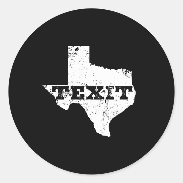 Pegatina Redonda Texit - Nación de Texas - Texanos para la Secesión (Anverso)