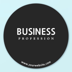 Pegatina Redonda Texto blanco simple y moderno sobre negro