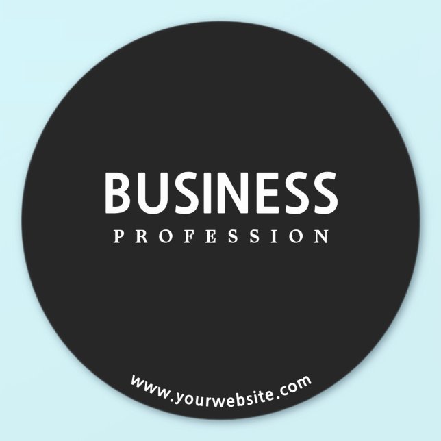 Pegatina Redonda Texto blanco simple y moderno sobre negro (Subido por el creador)