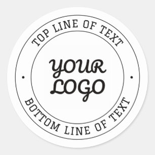 Pegatina Redonda Texto circular personalizable y reemplazo de logot