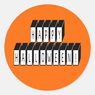Pegatina Redonda Texto de bloque de Halloween