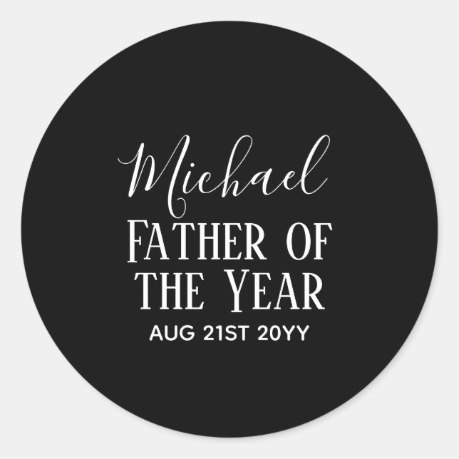 PEGATINA REDONDA TEXTO DE CUSTOPM DEL HOMBRE DEL HOMBRE DE LA PADRE (Anverso)