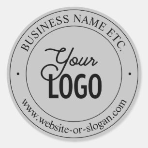 Pegatina Redonda Texto de Personalizable y sustitución de logotipos