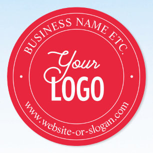 Pegatina Redonda Texto de Personalizable y sustitución de logotipos