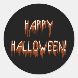 Pegatina Redonda Texto de sufrimiento de Halloween