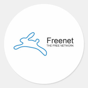 Pegatina Redonda Texto del conejito del freenet