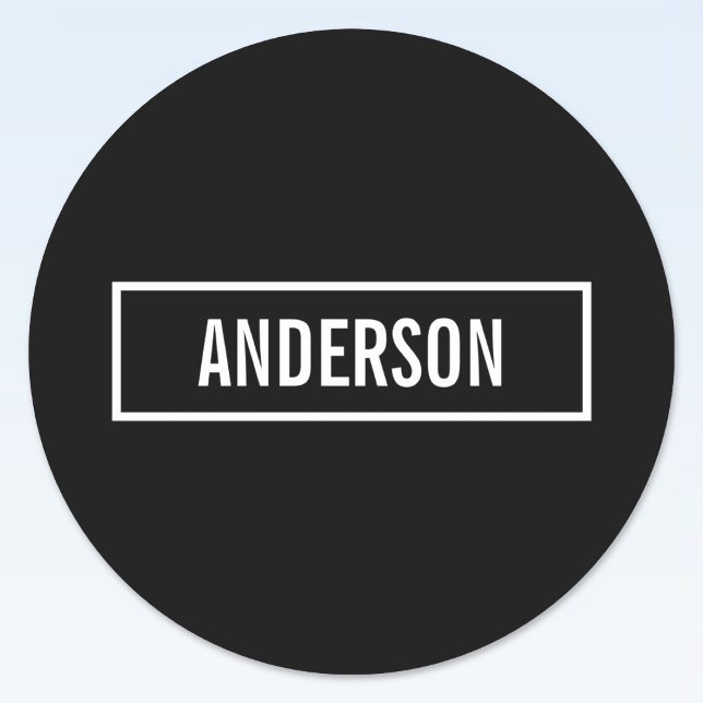 Pegatina Redonda Texto editable moderno en marco de estilo de logot (Subido por el creador)