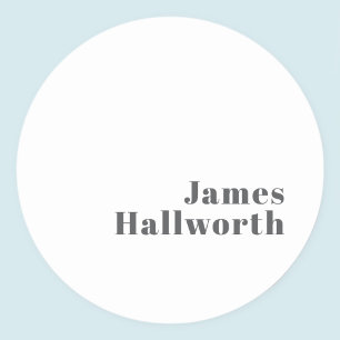 Pegatina Redonda Texto moderno retro editable de estilo   Gris