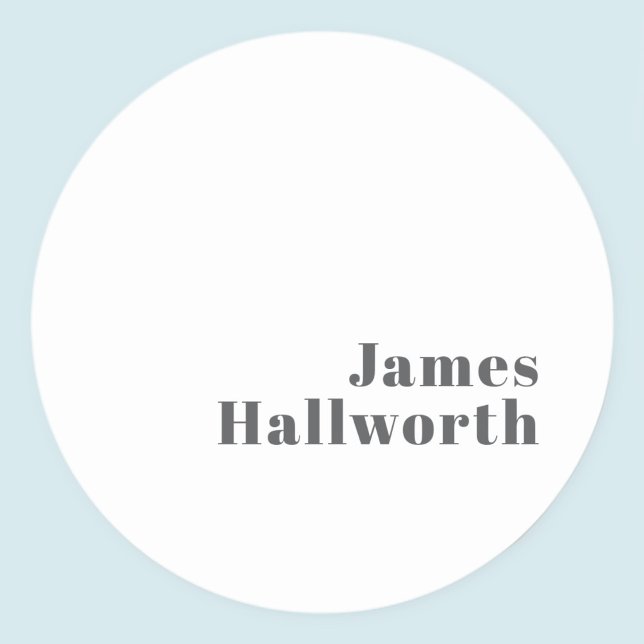 Pegatina Redonda Texto moderno retro editable de estilo | Gris (Subido por el creador)