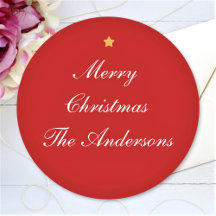 Texto personalizado de Feliz Navidad Rojo Chic