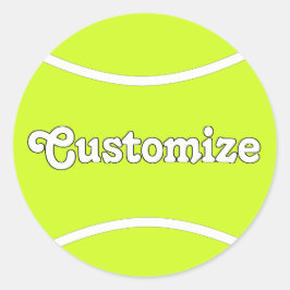 Pegatina Redonda Texto personalizado del equipo de tenis o nombre d