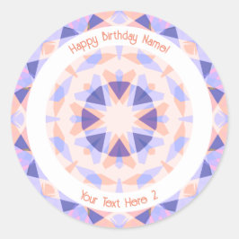 Pegatina Redonda Texto Personalizado Edad Rosa Cumpleaños Mágico Es