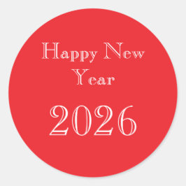 Pegatina Redonda Texto personalizado moderno Feliz Año Nuevo
