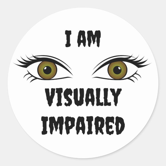 Pegatina Redonda Texto personalizado Ojos pobres (Anverso)