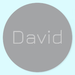 Pegatina Redonda Texto simple de 3 dimensiones | Gris